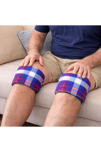 TODO HOME Double Cherry Seed Knee Therapy Band (Blue) – Natural Hot & Cold Co...