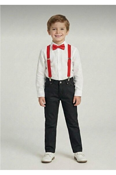 NACAR STORE Boys' April 23 October 29 White Long Sleeve Shirt Black Pants Red...