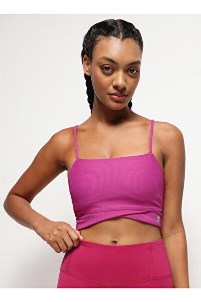 Zaecy Long-Line Ribbed Pilates Bralette – Plum Purple