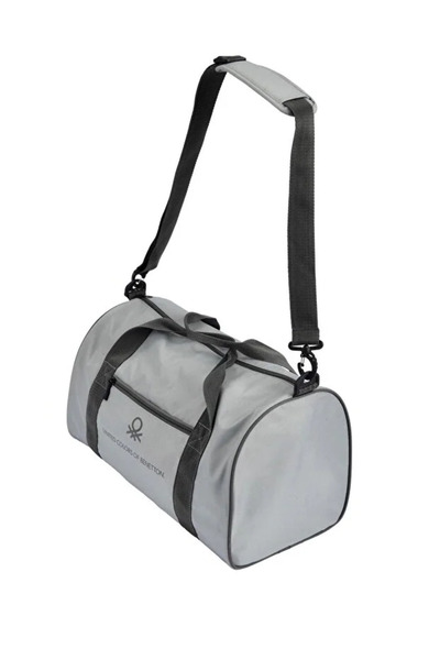 United Colors of Benetton Gray Unisex Shoulder Strap Travel Hand Luggage Spor...