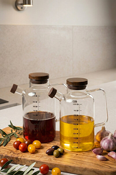 Porsima Lm-0108 Verra Covered Borosilicate Glass 2-Piece Oil and Vinegar Pot ...