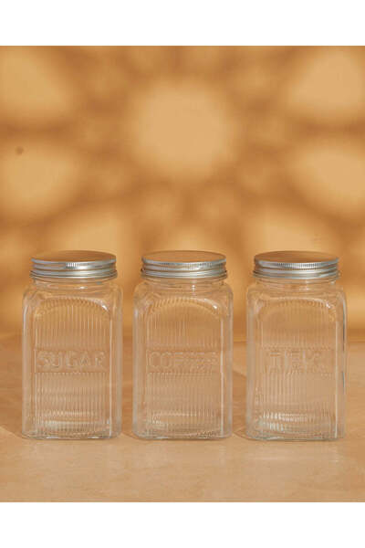 REDTAG طقم برطمانات تخزين زجاجية شفافة مكون من 3 قطع