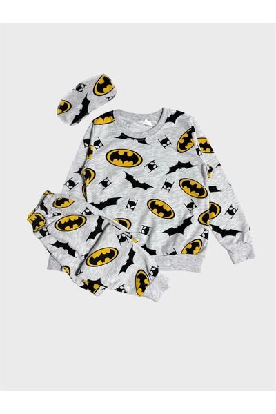 ALİŞ KİDS Dečački set od Pamuk delova, sivi Batman, Sa deznom dugih rukava, n...