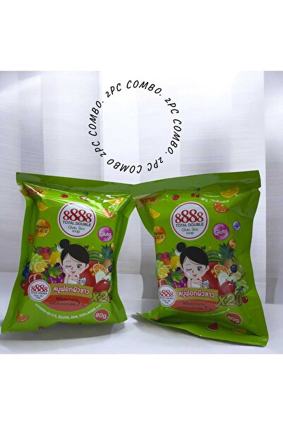 8888 TOTAL DOUBLE Gluta Skin Soap Green Combo of 2pc from Thailand – Face & B...