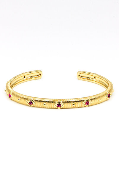 Nearsis Zircon Stone Handcuff Bracelet