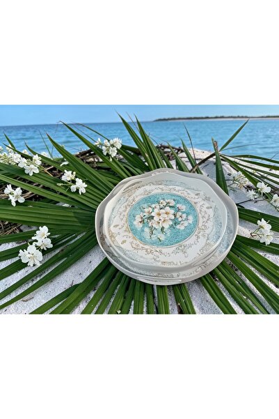 Canbay Store 2 لي آدا بنقشة زهور تيبسي صينية عرض للعروض التقديمية