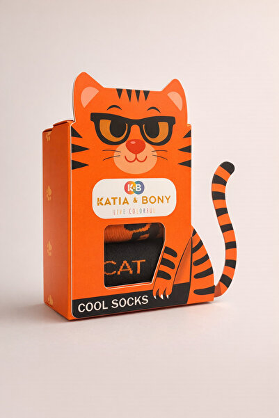 Katia&Bony Children's 3D Cat Patterned Boxed 3-Piece Socks