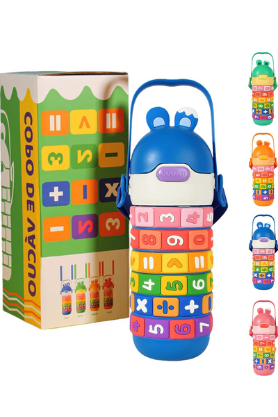 Generic زجاجة ماء تعليمية للأطفال من الفولاذ المقاوم للصدأ، مزودة بجدار مزدوج...