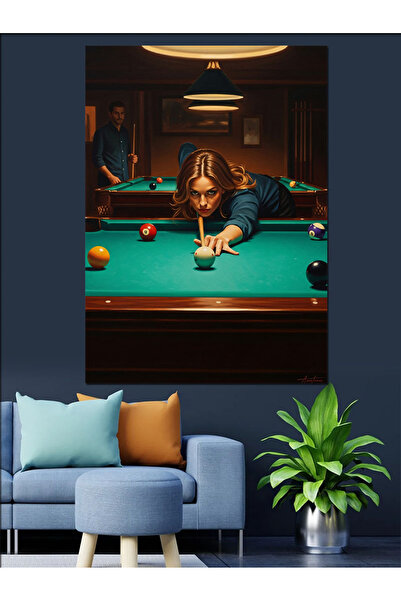 KanvasSepeti Υψηλής ποιότητας ελαιογραφία σε τραπέζι μπιλιάρδου Με υφή Καμβάς...