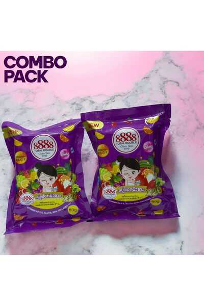 8888 TOTAL DOUBLE Gluta Skin Soap Purple, 2 pc COMBO – Whitening Body Soap wi...