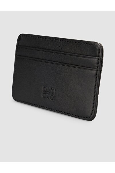 Cabani Dark Black Genuine Leather Card Holder