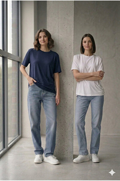 CNG MODA Σετ μπλουζάκια διπλής στρώσης Basic Combed Cotton M Μοντάλ με άνετη ...