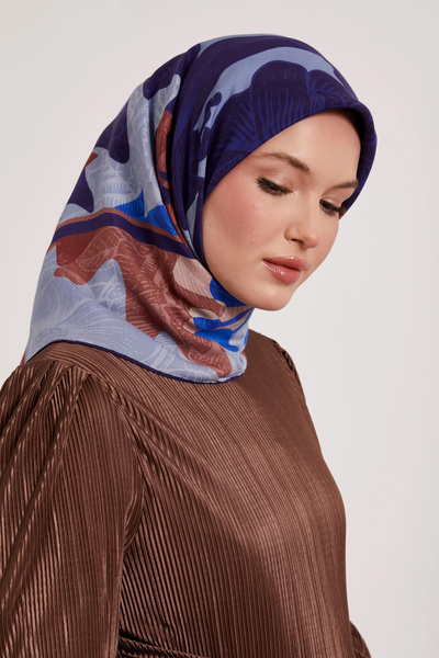 Levidor Royal Scarf Leaf Pattern Indigo Blue