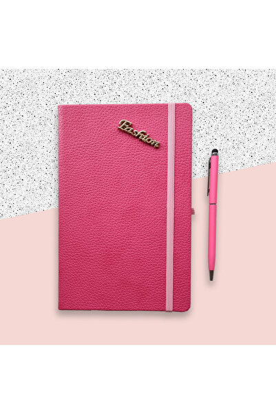 Ajanda Dünyası Pemde Deri Defter Fashion Metal Aksesuarlı
