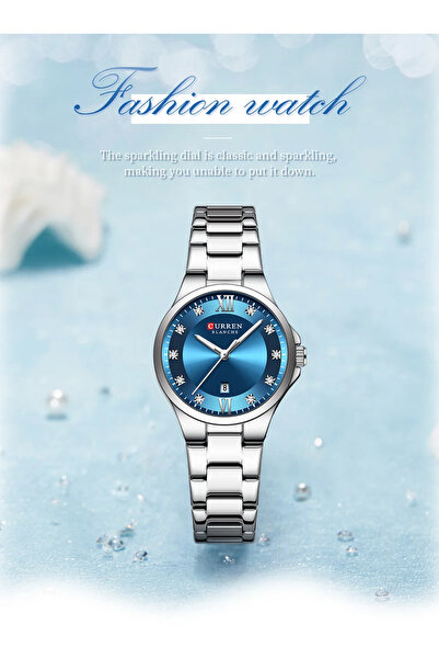 Curren 9107 Watches Women with Date Silver Stainless Steel Luxury Writs Watch...