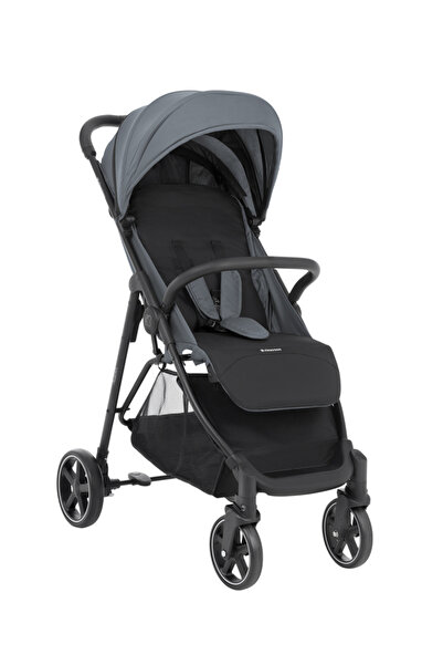 Kikka Boo Carucior copii KikkaBoo Alexa Gri deschis cu spatar reglabil 4 pozi...
