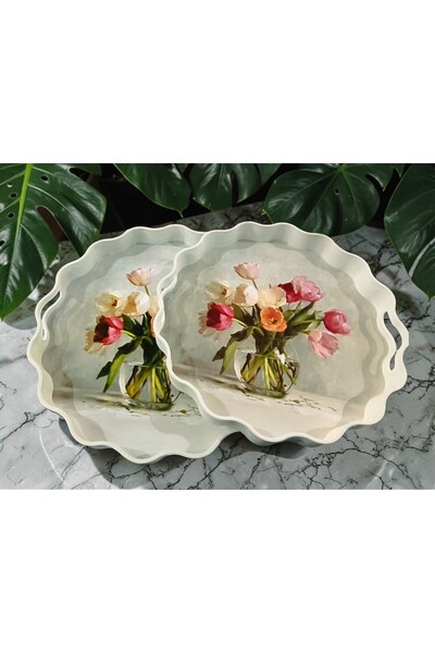 ASEL PLAST 2 li Papatya Tepsi Kahve Tepsisi