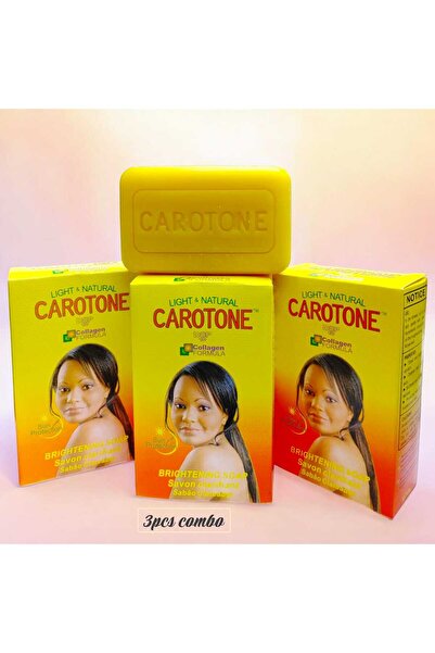 Carotone 3PC COMBO Brightening Soap with Collagen Formula for Glowing & Smoot...