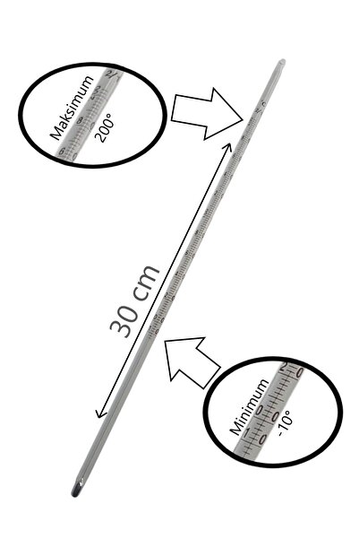 TEKNO İSTANBUL Civalı Termometre - Kimya Termometresi - Cam Baget Termometre ...