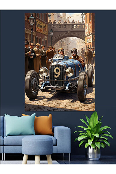 KanvasSepeti Pe pistă de curse Pictură în ulei de înaltă calitate texturat Ca...