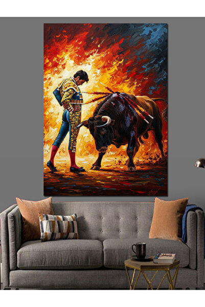 KanvasSepeti Toreador Pictură în ulei de înaltă calitate texturat Pânză Pânză...
