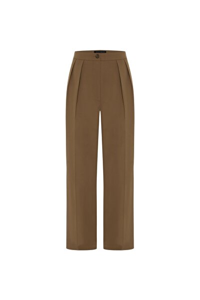 Beauty Omelette Camel Havuç Kesim Yünlü Pantolon