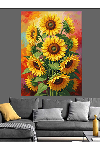 KanvasSepeti Güneşli Dev Pictură în ulei de înaltă calitate texturat Canvas C...