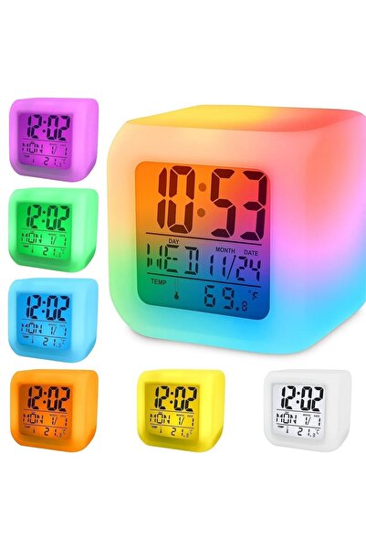 Hurt Alarm clock, LED lights, 3 modes, calendar+alarm+thermometer, battery op...