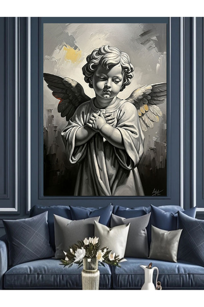 KanvasSepeti Pictură în ulei de înaltă calitate în stil sculptural texturat C...