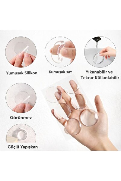 obrigado Şeffaf Silikon Darbe Pedi 6’lı – Kapı & Mobilya Gürültü ve Çarpma Ön...
