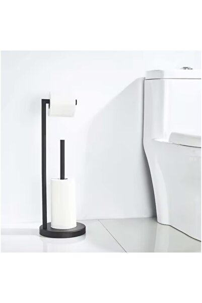 zola 2-in-1 toilet paper holder, storage, iron, 16.5 x 55 cm, matte black