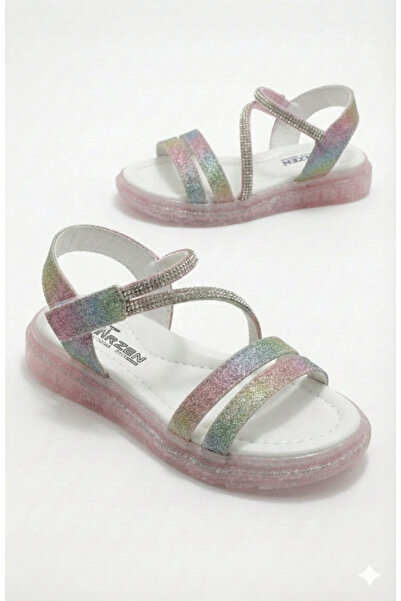 ORELİON Girl's Stoned Orthopedic Sandals – Glittery Special Occasion and Summ...