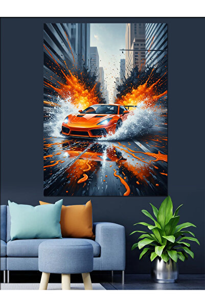 KanvasSepeti Asfalt ploios Vopsea în ulei de înaltă calitate texturat Pânză P...