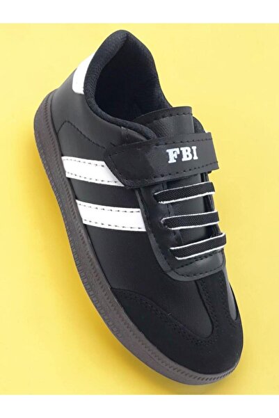 ellaboni Pantofi sport confortabili pentru copii, unisex, negru/alb, cu velcr...