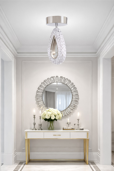 Turanconcept Arel Tekli Plafonyer Modern Led Avize Kristal Görünüm(Beyaz Işık...