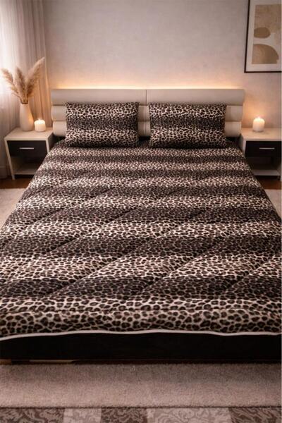 Çeyiz Diyarı Set Leopard Wellsoft 195x215 Cm pentru două persoane pilotă
