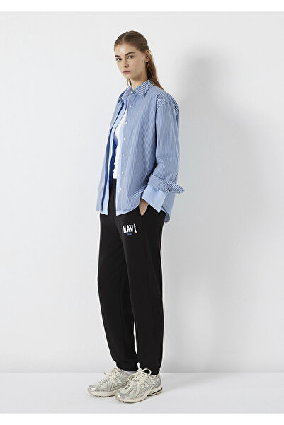 Mavi 1010757-900 Logo με τύπωμα Μαύρο Φούτερ