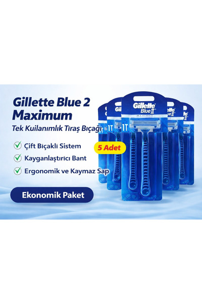 CT STONES Blue 2 Maximum Disposable Razor 5 Pieces Economic Package