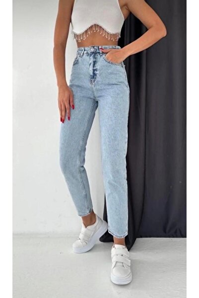 LA TUBA New Season Comfortable Stretchy Women's Snow Blue Boyfriend Jeans