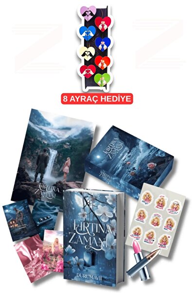 Vera Kitap Fırtına Zamanı 1 (Kutulu Set) DuruMavii-8'li Özel Tasarım Kalp Ayr...