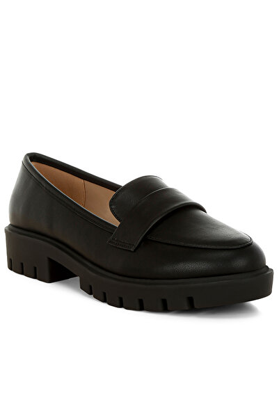 london Rag Women's Faux Leather Chunky Loafers in Black