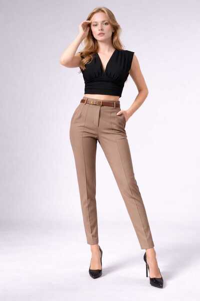 ANATOLIATEKSTILE Elegant Women's Pants, Office Business Casual Without Belt –...