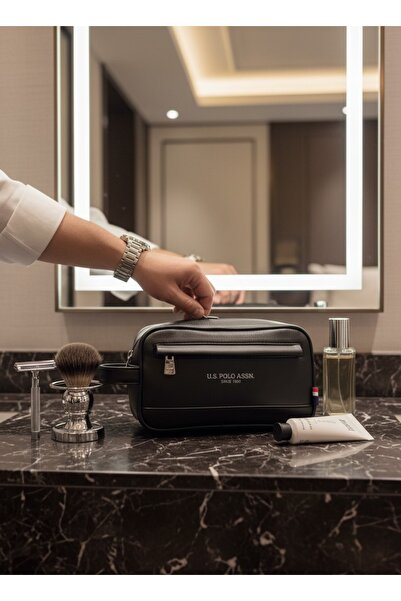 U.S. Polo Assn. Pltrs26013 Black Men's Hand and Shaving Razor Bag Si – Water-...