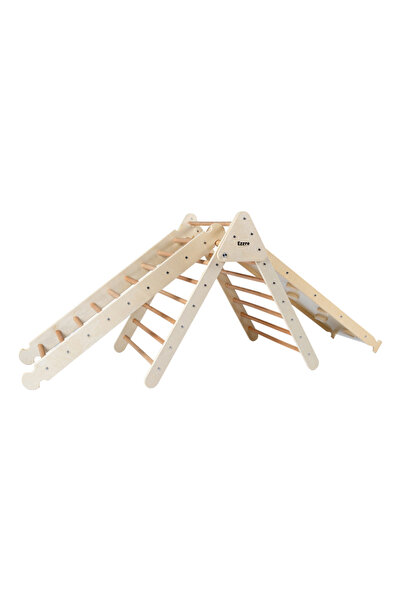 Ezzro Natural Climbing Pikler with Ladder & Ramp Slide - Large
