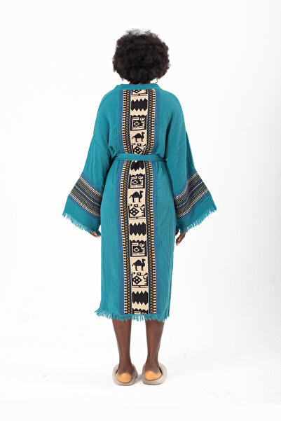 Befera Design Sahra Muslin Kimono, pachet de bumbac 100% halate de baie, caft...