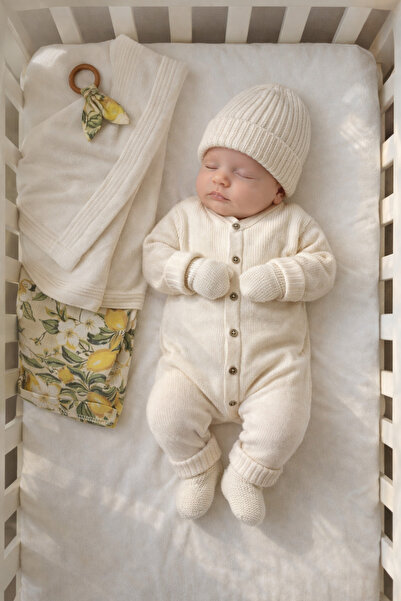 Mert Baby Limon Bahçesi 9-Piece Special Boxed Organic Knitwear Hospital Disch...