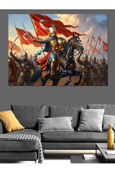 Artmeg Războinic pe cal - Pânză decorativă - Tablou din lemn MDF