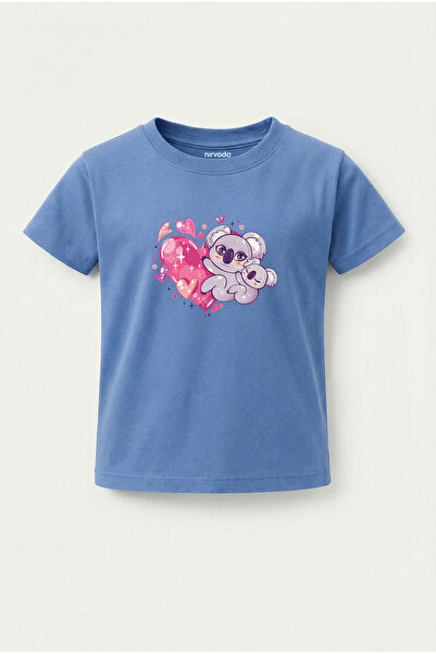 nirvoda Детска тениска с принт на коала със сърце