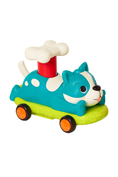 BATTAT Masinuta cu inertie, apasa si merge, Catelus azuriu,