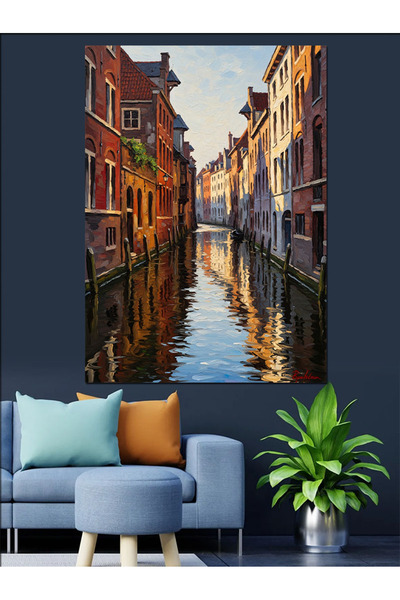 Artmeg Peisaj urban romantic în canalele Veneției Pânză decorativă - Tablou d...